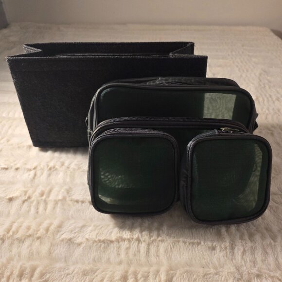 Bundle Deal – Makeup Cases + Handbag Insert Organizer – Black, Multi-Pocket Stor - Picture 1 of 8